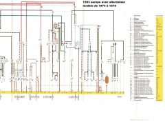 schema electrique vw cox 1303 de 1974 à 1979