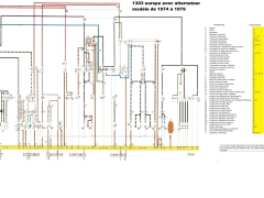 schema electrique vw cox 1303 de 1974 à 1979