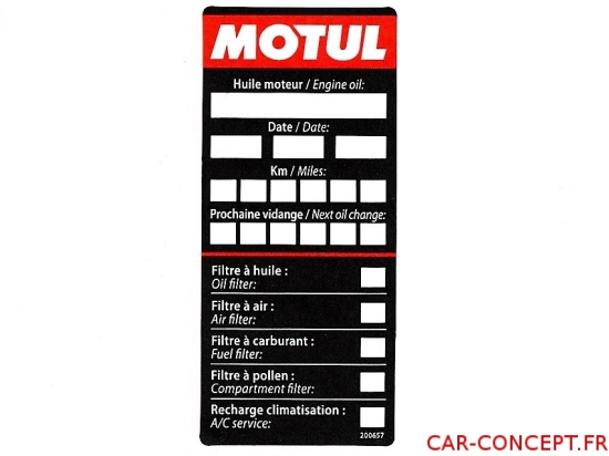 Étiquette de vidange MOTUL