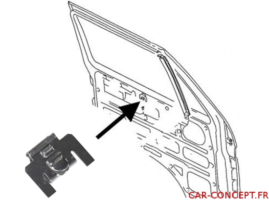 Clip fixation lèche vitre T3