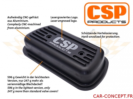 Cache culbuteur CSP noir (la paire)