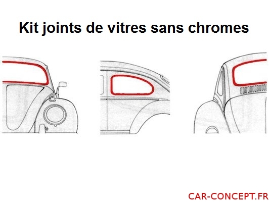 Kit joint de vitre standard 72->