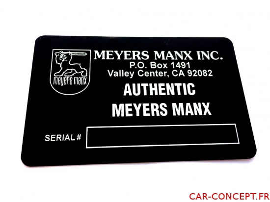 Plaque constructeur Buggy MEYER MANX