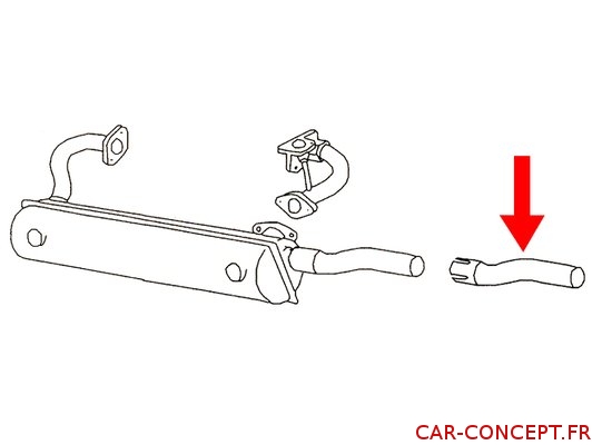 Embout d'échappement gauche pour VW 181