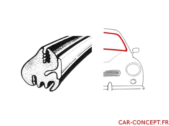 Joint de pare-brise avant Karmann pour moulure 56-66