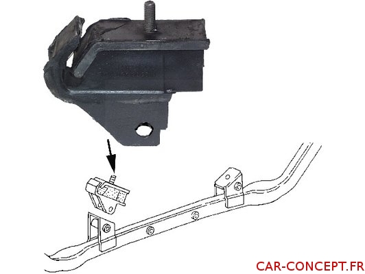 Silentbloc extérieur de support moteur Transporter essence 80/92