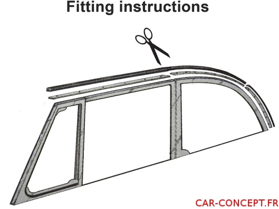 Joint de capote Cabriolet 65/80  (4 pièces)