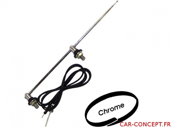 Antenne chromée type USA à 2 points