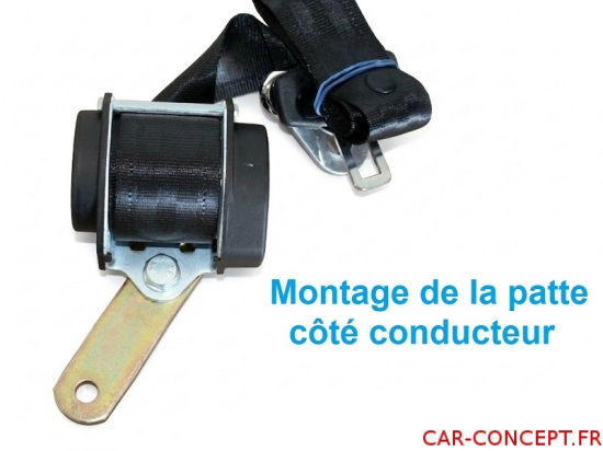 Ceinture de sécurité avant avec enrouleur