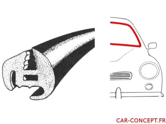 Joint de pare-brise standard Karmann Ghia 56/74