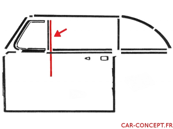 Coulisseaux feutre de vitre cabriolet 65/80 (la paire)