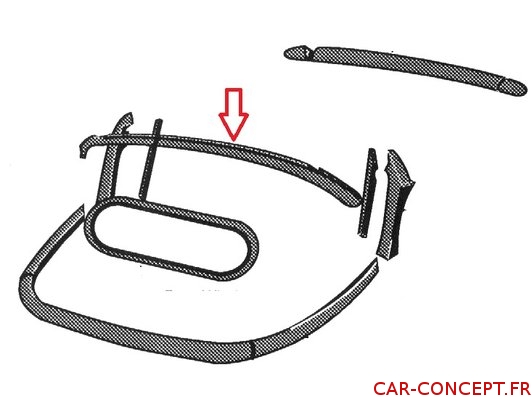 Bois dessus lunette arrière 52/65