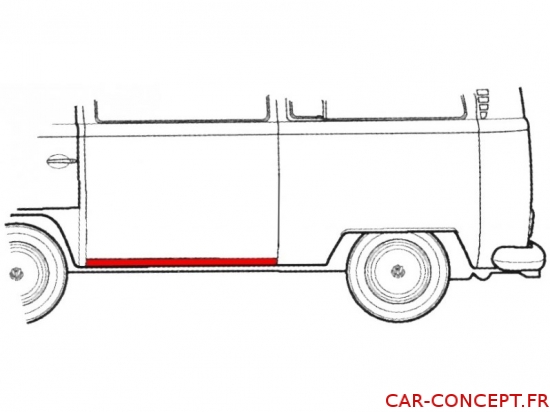 Bas de caisse gauche hauteur 45mm Combi 68/79