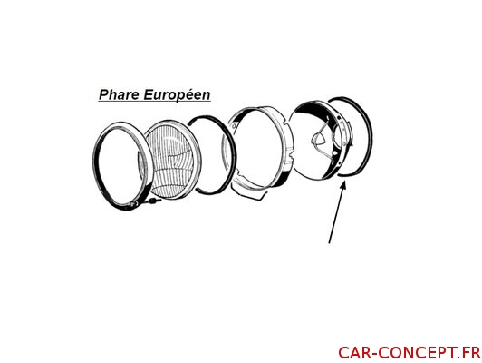 Joint entre phare et aile Karmann Ghia (la paire)