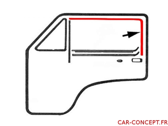 Grand coulisseau de vitre avant Gauche/Droite T3