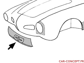 Tôle de fond de jupe avant 56/74 Karmann