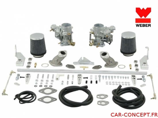 Kit 2 carburateurs WEBER 34 ICT 1300/1500/1600 simple admission