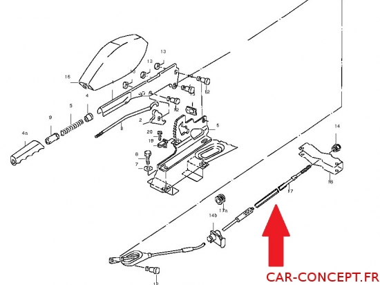 Câble de frein à main (partie avant) Transporter T3