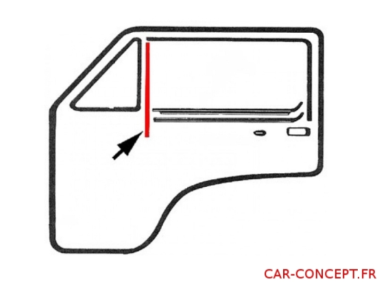 Petit coulisseau vitre gauche ou droite T3