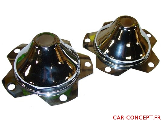 Cache central chrome pour jante 5 trous (la paire)