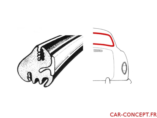 Joint de lunette arrière pour moulure Karmann Ghia 56/74