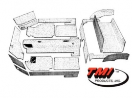 Kit moquette noire 20 pièces pour Karmann Ghia 69/74