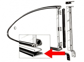 Paire de joints de vitre entre cadre et caisse Karmann Ghia