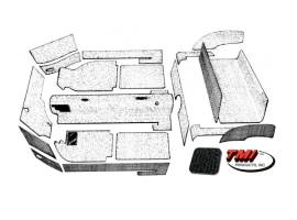 Kit moquette noire pour Karmann Ghia 56/68