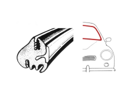 Joint de pare-brise avant Karmann pour moulure 56-66