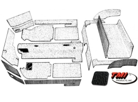 Kit moquette noire 20 pièces pour Karmann Ghia 69/74