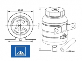 Bocal de frein déporté avec pipette 8mm ATE Q+