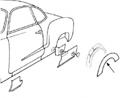 Tôle de tour des ailes arrière 56/74 KARMANN