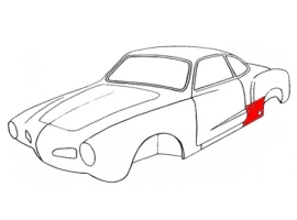 Tôle de bas d'aile arrière gauche 56/74 Karmann Ghia