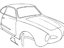 Tôle de bas d'aile avant droite 56/74 KARMANN