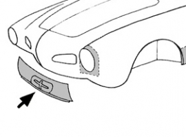 Tôle de fond de jupe avant 56/74 Karmann