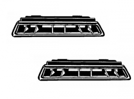 set de 2 grilles de ventilation de pare-brise 71/78 Luxe
(pour véhicule avec tableau de bord en mousse)
