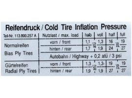 étiquette autocollant pression des pneus cox