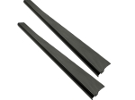 Marche pieds alu massif noir brillant / stries polies / bord noir (la paire)