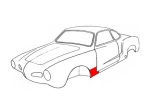 Tôle de bas d'aile avant gauche 56/74 Karmann Ghia