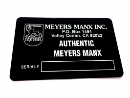 Plaque constructeur Buggy MEYER MANX