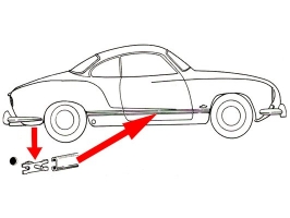 Kit d'agrafes de baguette latérale Karmann Ghia